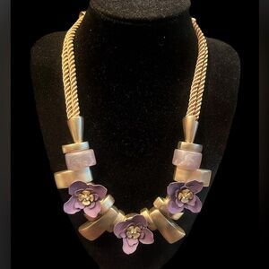 WHITE HOUSE BLACK MARKET Flower Rope Necklace